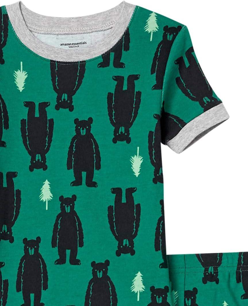 imageAmazon Essentials Unisex Babies Toddlers and Kids SnugFit Cotton Pajama Sleepwear SetsHappy Camper