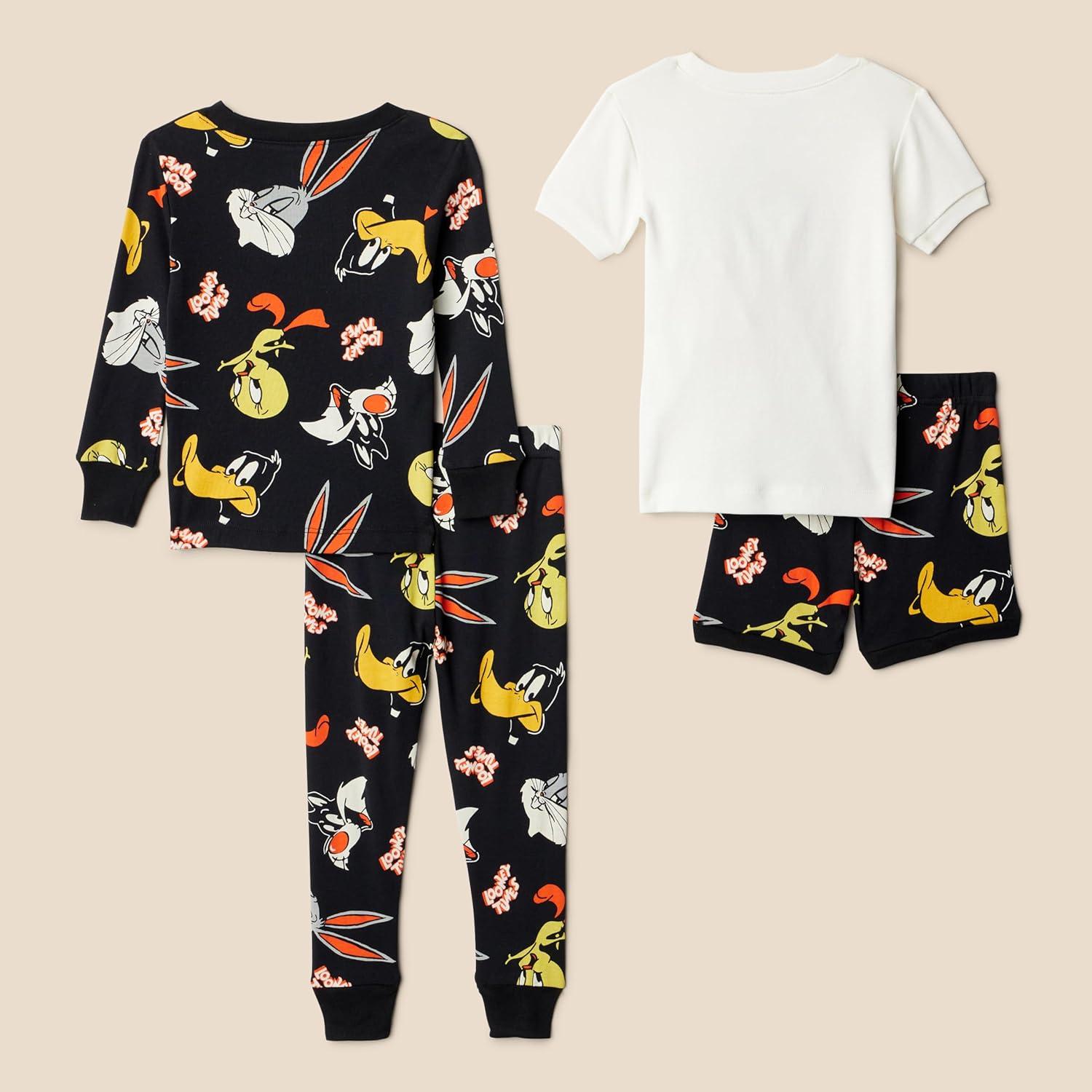 imageAmazon Essentials Unisex Babies Toddlers and Kids SnugFit Cotton Pajama Sleepwear SetsLooney Tunes Gang  Kids