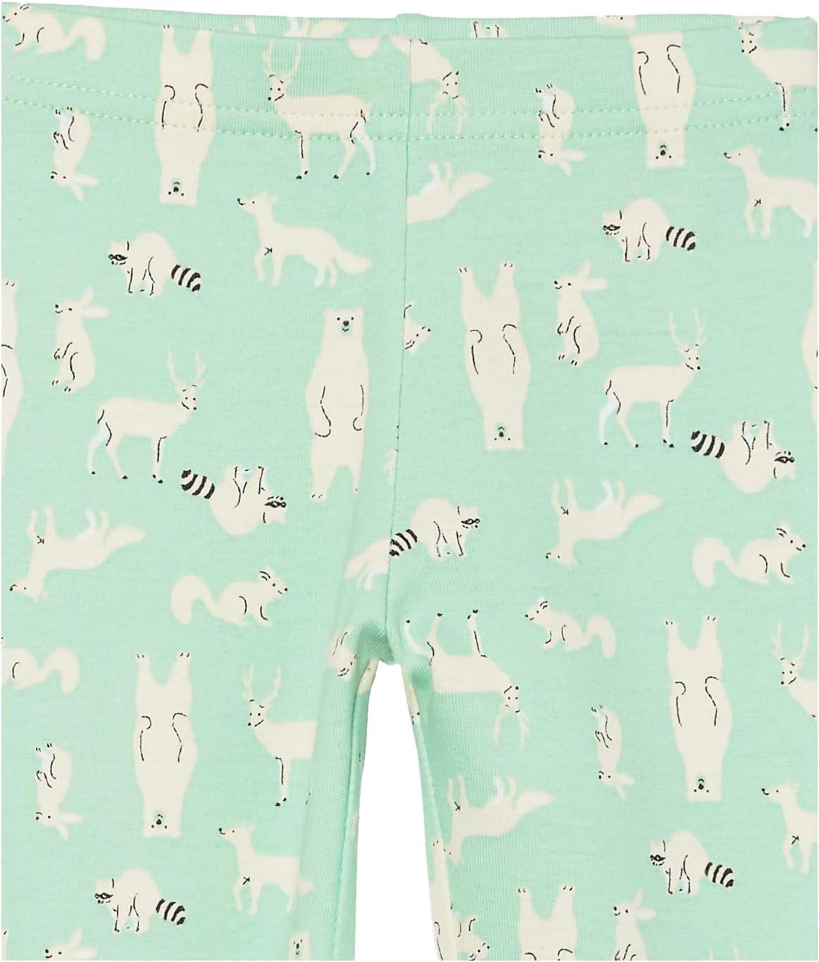 imageAmazon Essentials Unisex Babies Toddlers and Kids SnugFit Cotton Pajama Sleepwear SetsMint Green Forest Animals
