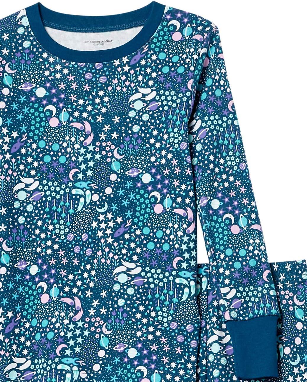imageAmazon Essentials Unisex Babies Toddlers and Kids SnugFit Cotton Pajama Sleepwear SetsPlanet PrintSpace