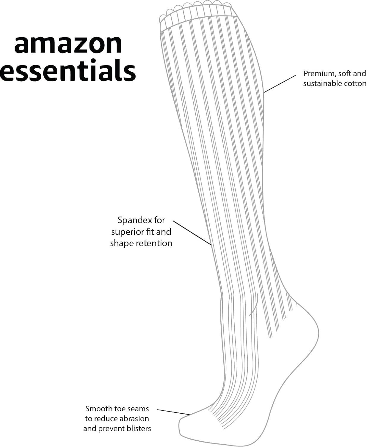 imageAmazon Essentials Womens Comfortable Casual Cotton Knee High Socks 4 PairsBlack