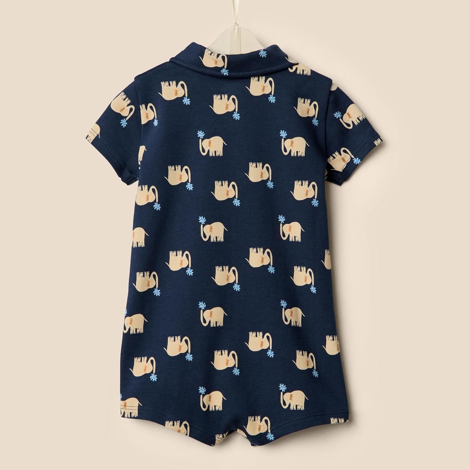 imageAmazon Essentials x Sofia Grainge Baby Boys Short Sleeve Romper Pack of 2Elephants