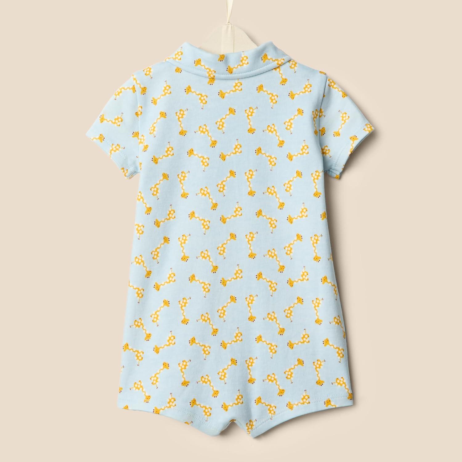 imageAmazon Essentials x Sofia Grainge Baby Boys Short Sleeve Romper Pack of 2GiraffeStripe