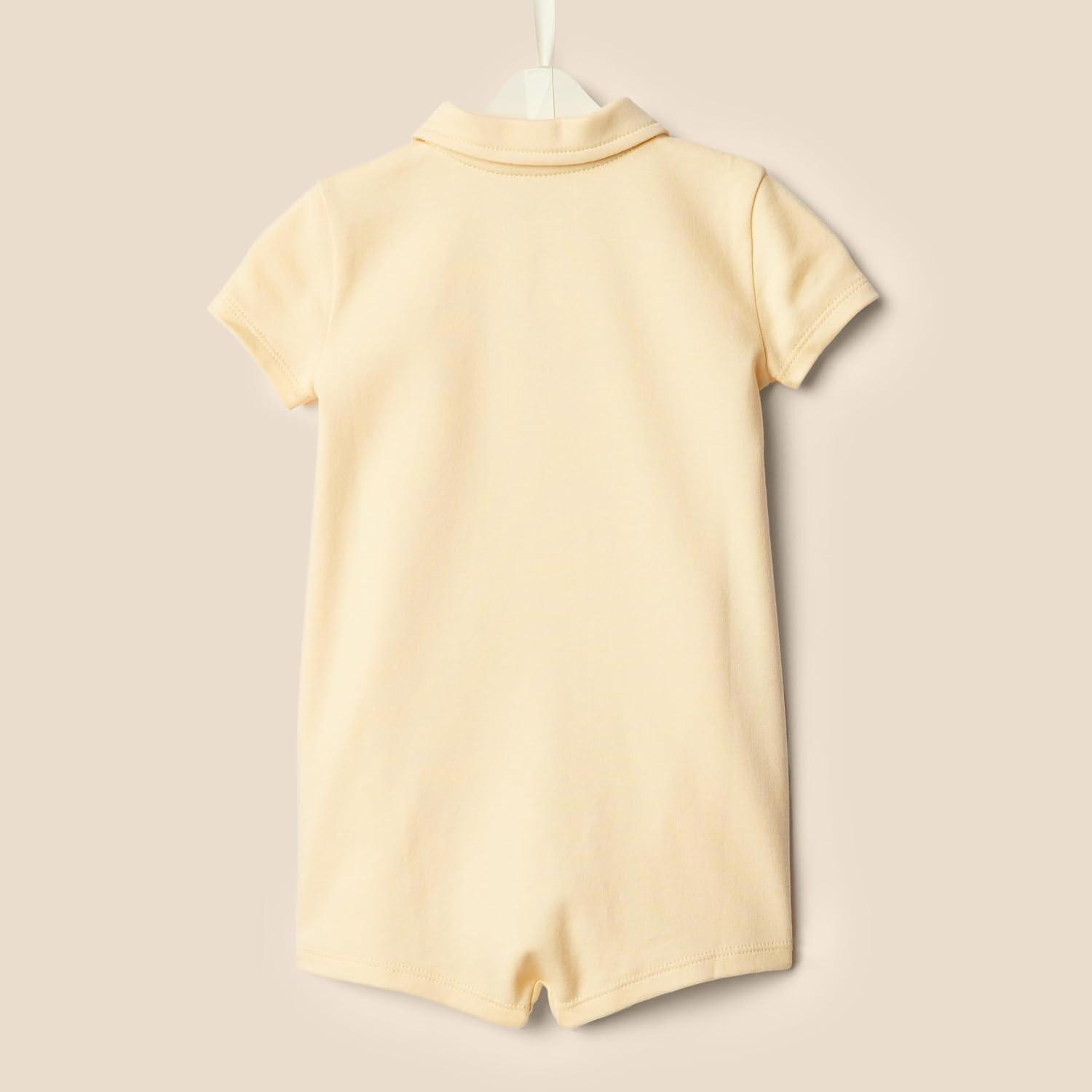 imageAmazon Essentials x Sofia Grainge Baby Boys Short Sleeve Romper Pack of 2Light TanWhite