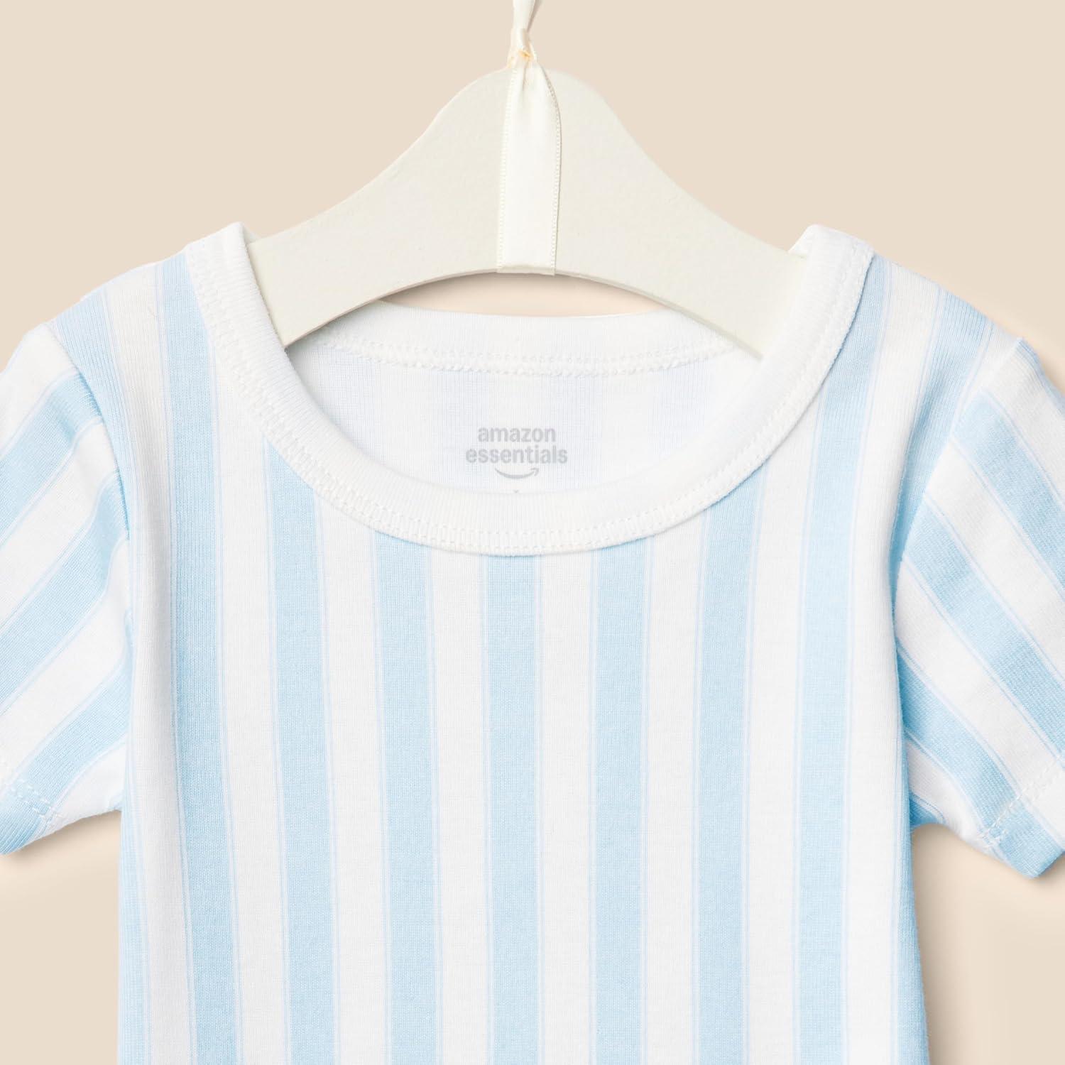 imageAmazon Essentials x Sofia Grainge Mommy and Me Short Sleeve Pajama SetPale Blue Bold Stripe
