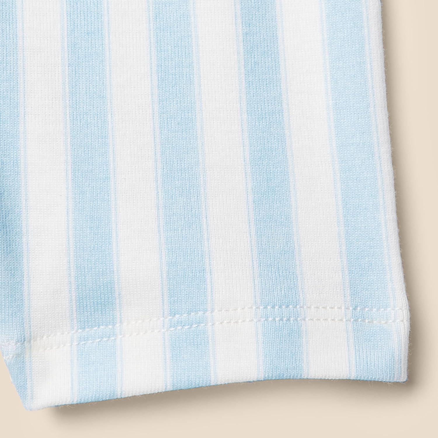 imageAmazon Essentials x Sofia Grainge Mommy and Me Short Sleeve Pajama SetPale Blue Bold Stripe