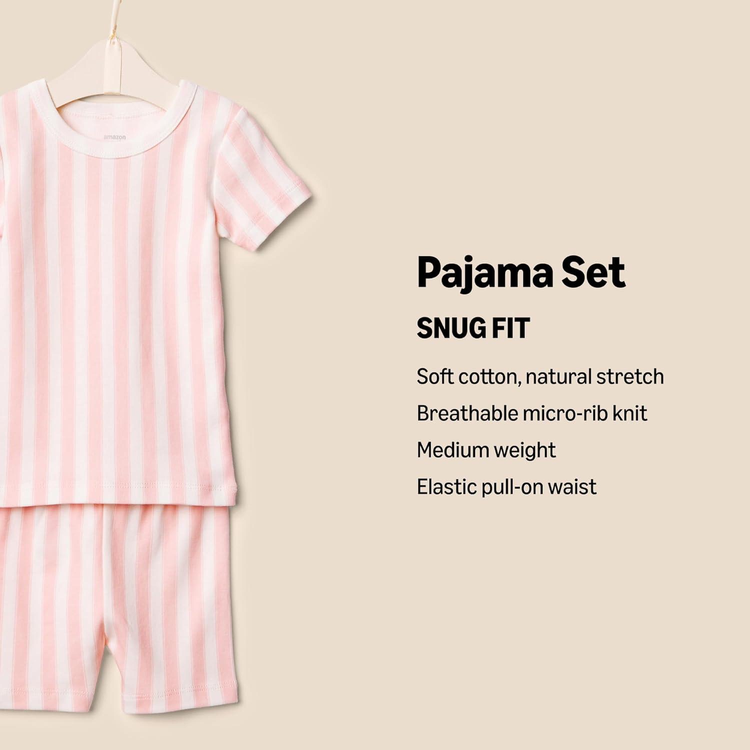 imageAmazon Essentials x Sofia Grainge Mommy and Me Short Sleeve Pajama SetPale Pink Bold Stripe