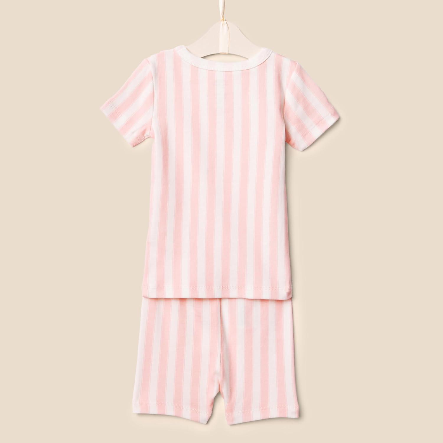 imageAmazon Essentials x Sofia Grainge Mommy and Me Short Sleeve Pajama SetPale Pink Bold Stripe