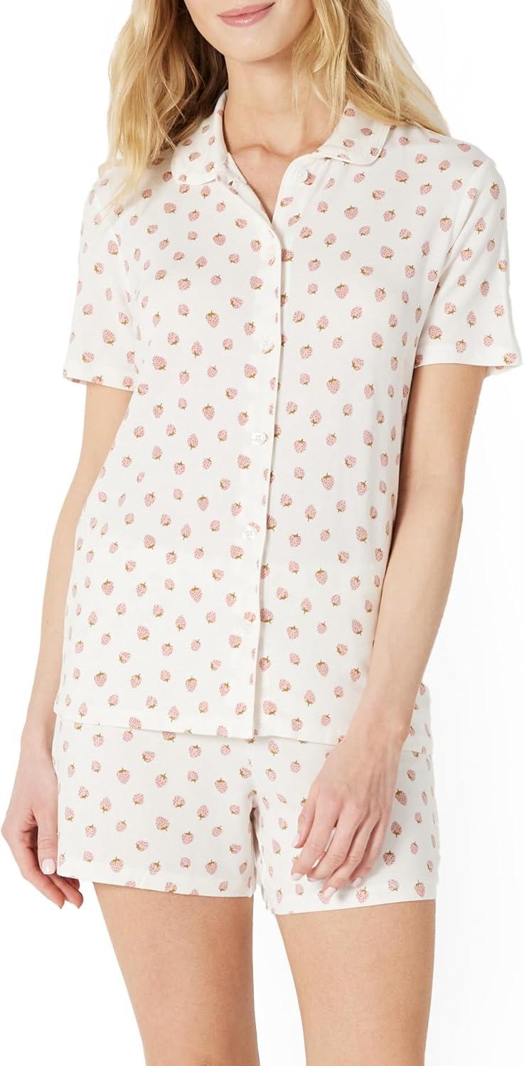 imageAmazon Essentials x Sofia Grainge Mommy and Me Short Sleeve Pajama SetPeach Strawberry Toss