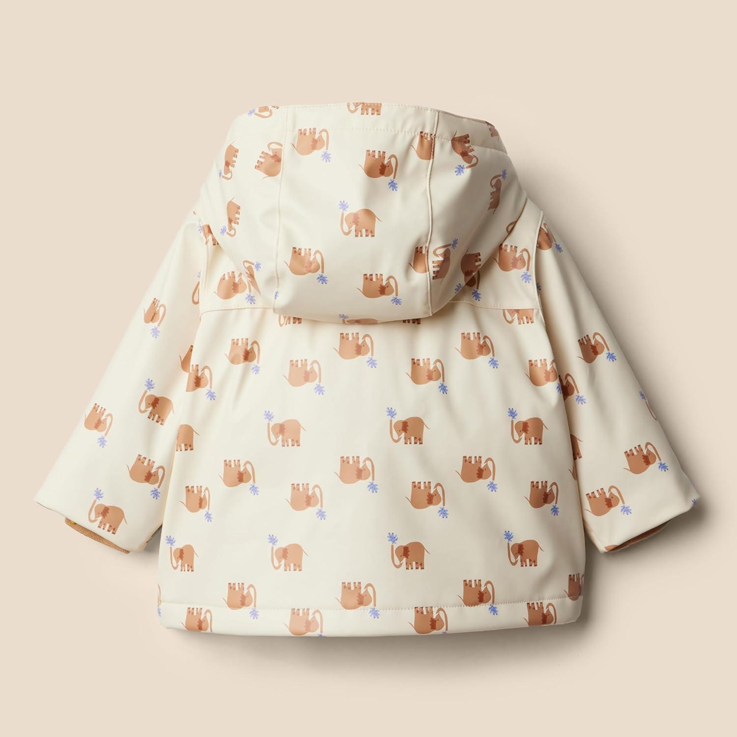 imageAmazon Essentials x Sofia Grainge Toddlers and Baby Boys WaterRepellent Rain JacketIvory Elephants