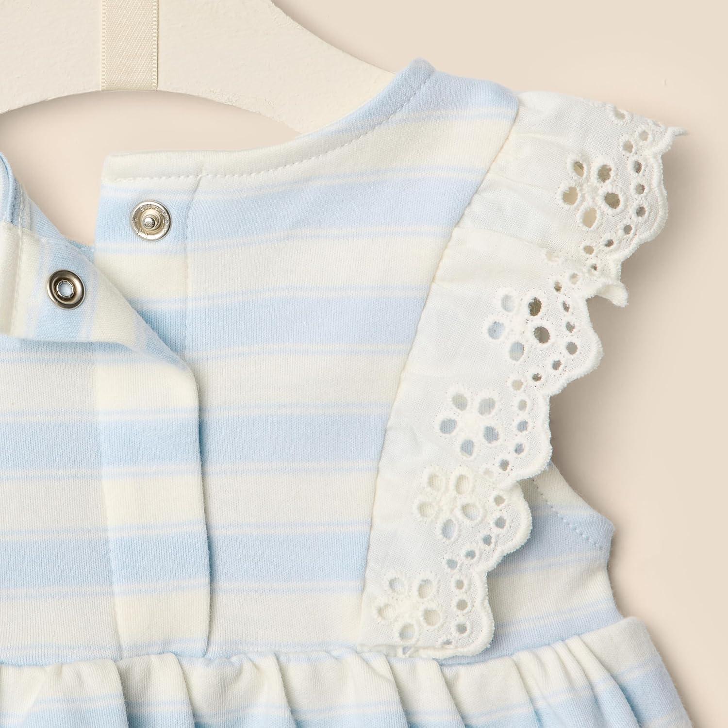 imageAmazon Essentials x Sofia Grainge Toddlers and Baby Girls Eyelet Short ampamp Top SetPale Blue Bold Stripe