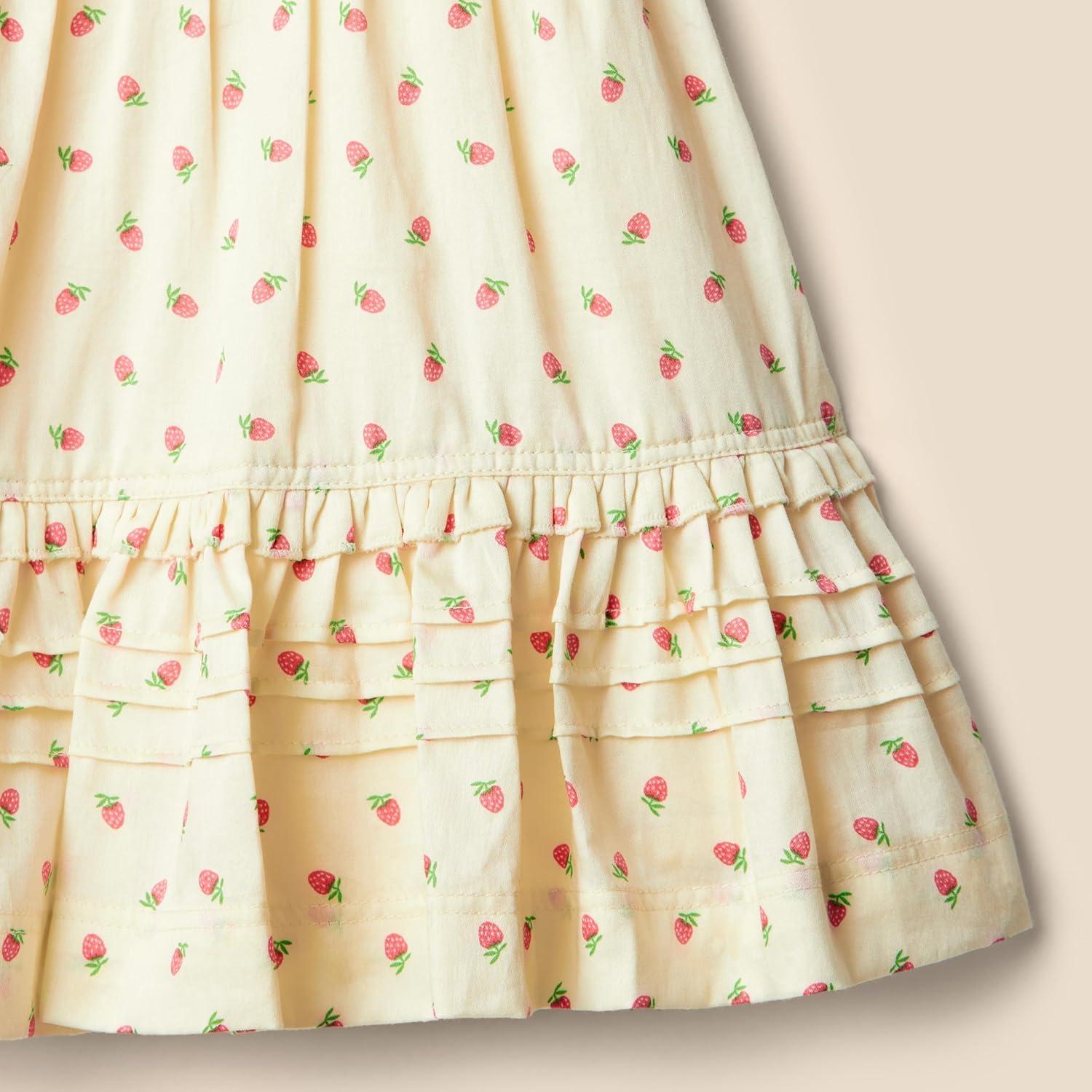 imageAmazon Essentials x Sofia Grainge Toddlers and Baby Girls Puff Sleeve DressBright Pink Little Strawberries