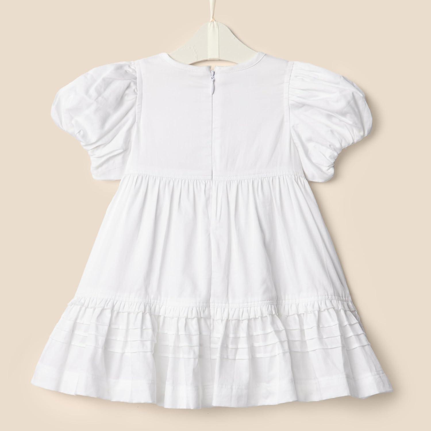 imageAmazon Essentials x Sofia Grainge Toddlers and Baby Girls Puff Sleeve DressWhite