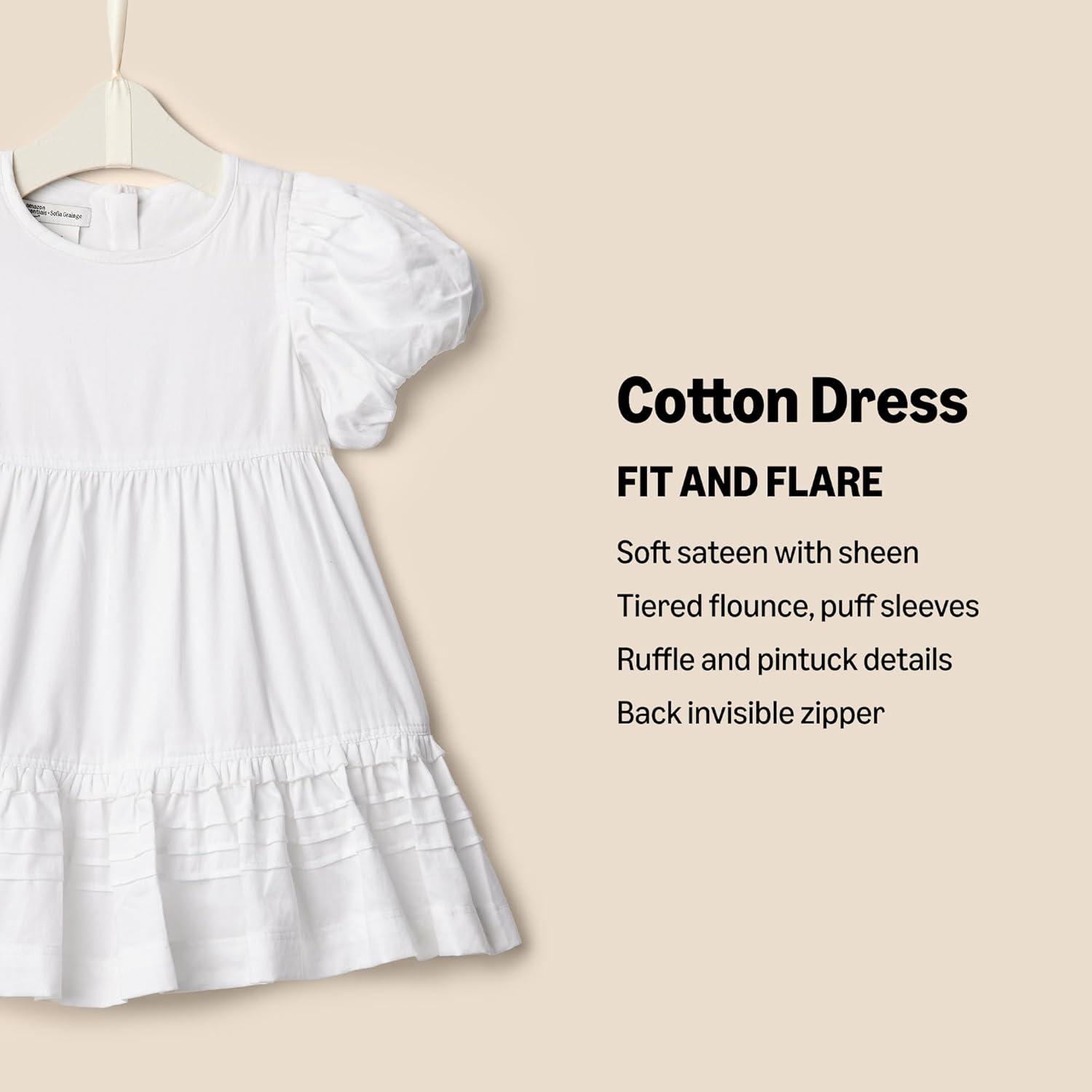 imageAmazon Essentials x Sofia Grainge Toddlers and Baby Girls Puff Sleeve DressWhite