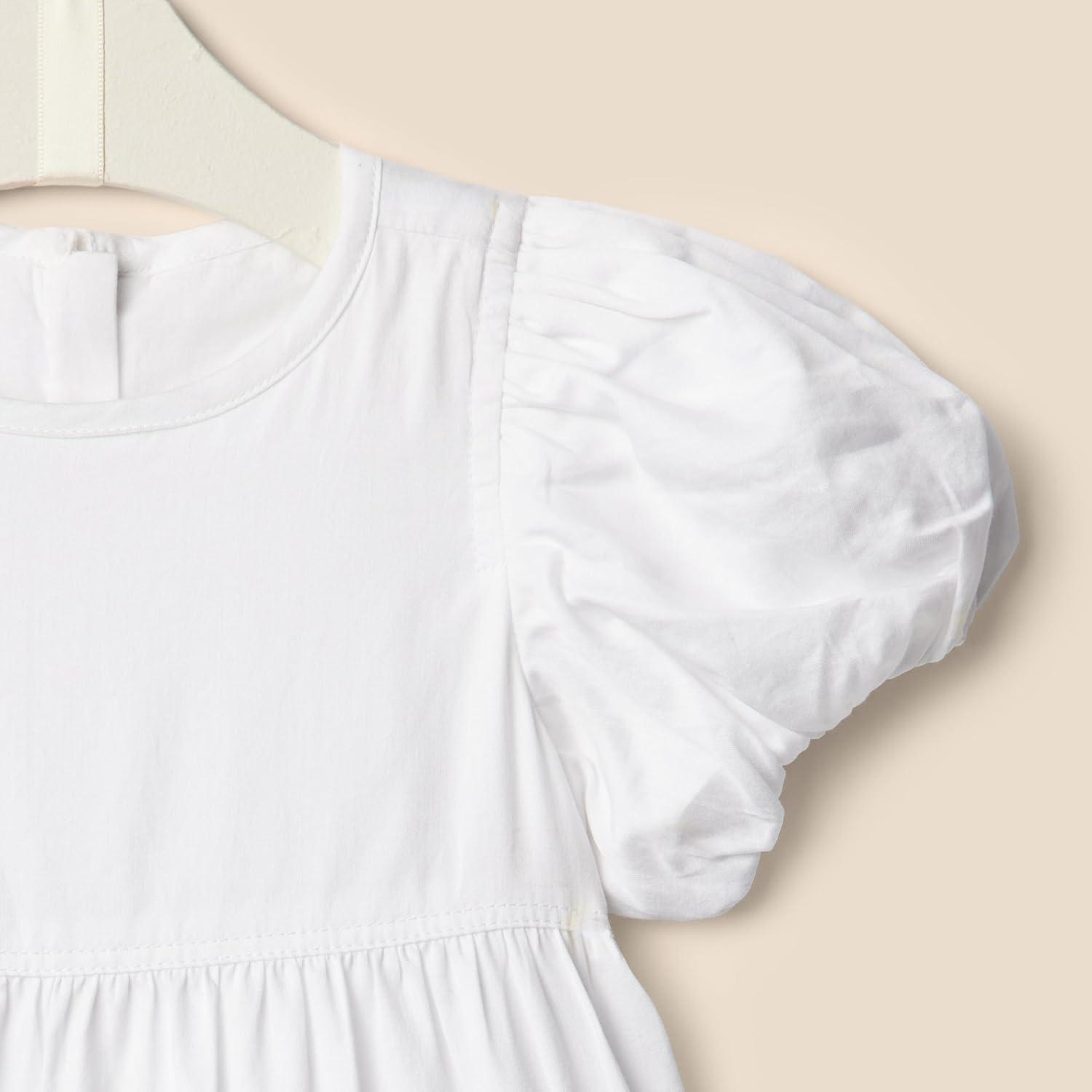 imageAmazon Essentials x Sofia Grainge Toddlers and Baby Girls Puff Sleeve DressWhite