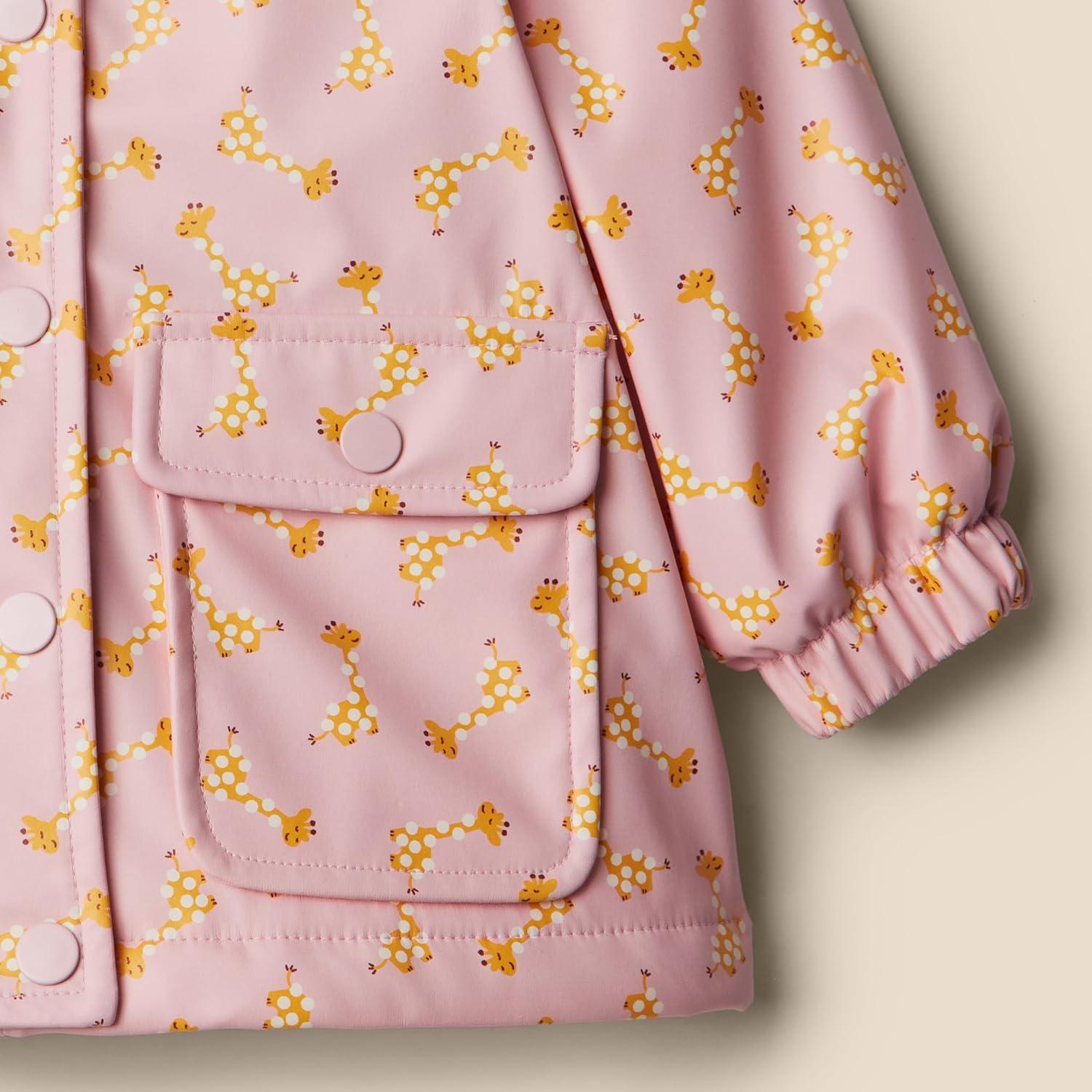 imageAmazon Essentials x Sofia Grainge Toddlers and Baby Girls WaterRepellent Rain JacketLight Pink Giraffe