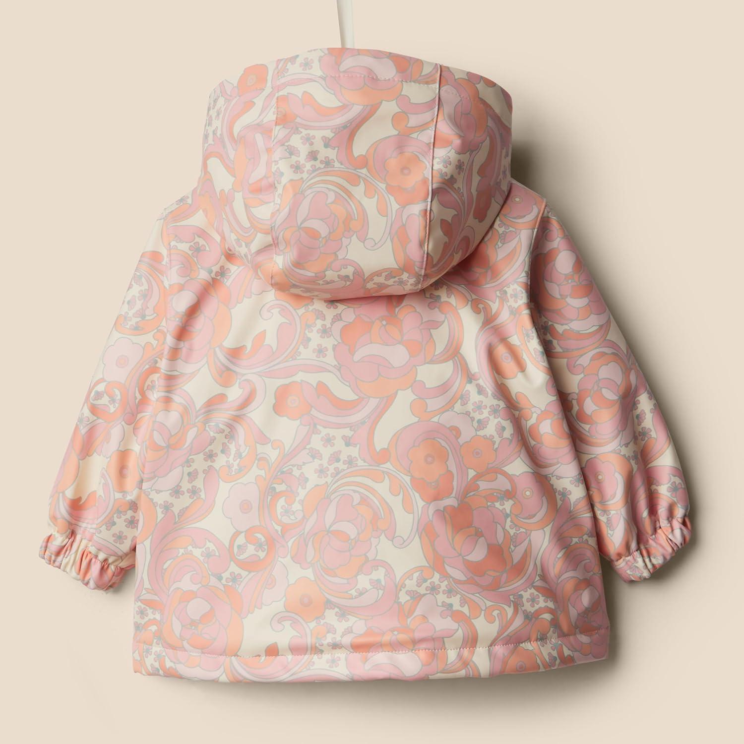imageAmazon Essentials x Sofia Grainge Toddlers and Baby Girls WaterRepellent Rain JacketPeach Craft Floral