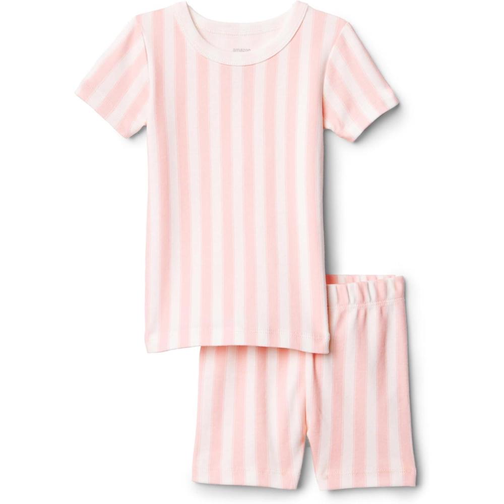 imageAmazon Essentials x Sofia Grainge Mommy and Me Short Sleeve Pajama SetPale Pink Bold Stripe