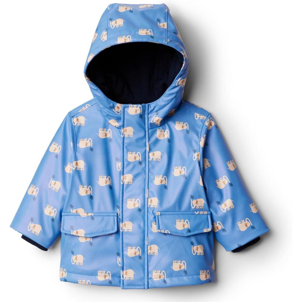 imageAmazon Essentials x Sofia Grainge Toddlers and Baby Boys WaterRepellent Rain JacketCornflower Blue Elephants
