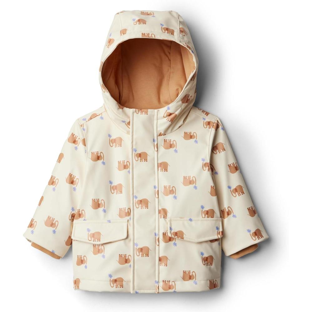 imageAmazon Essentials x Sofia Grainge Toddlers and Baby Boys WaterRepellent Rain JacketIvory Elephants
