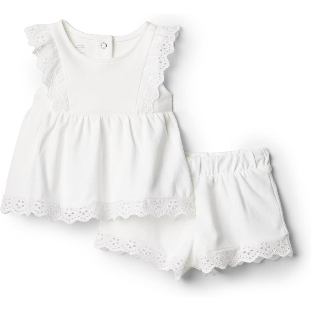 imageAmazon Essentials x Sofia Grainge Toddlers and Baby Girls Eyelet Short ampamp Top SetWhite