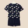 imageAmazon Essentials x Sofia Grainge Toddlers and Baby Boys Regular Fit TShirt and Short SetNavy Elephants