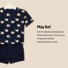 imageAmazon Essentials x Sofia Grainge Toddlers and Baby Boys Regular Fit TShirt and Short SetNavy Elephants