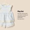 imageAmazon Essentials x Sofia Grainge Toddlers and Baby Girls Eyelet Short ampamp Top SetPale Blue Bold Stripe