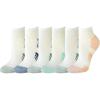 imageAmazon Essentials Womens Performance Comfortable Cotton Cushioned Breathable Athletic Ankle Sports Socks 6 PairsAqua BlueGreyPeachWhiteMulti
