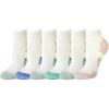 imageAmazon Essentials Womens Performance Comfortable Cotton Cushioned Breathable Athletic Ankle Sports Socks 6 PairsBlueGreyPinkTealWhiteMulti