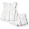 imageAmazon Essentials x Sofia Grainge Toddlers and Baby Girls Eyelet Short ampamp Top SetWhite