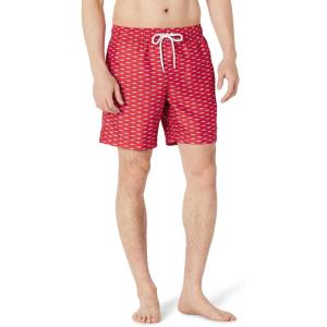 imageAmazon Essentials Mens 7quot QuickDry Swim TrunkLilac Red Crocodiles