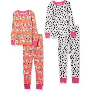 imageAmazon Essentials Unisex Babies Toddlers and Kids SnugFit Cotton Pajama Sleepwear SetsWhite Dalmation