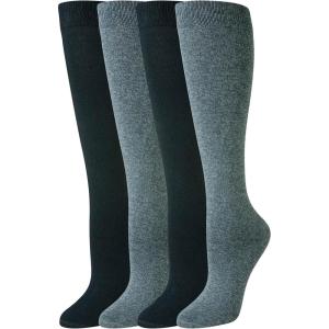 imageAmazon Essentials Womens Comfortable Casual Cotton Knee High Socks 4 PairsBlackGrey
