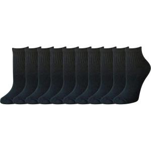 imageAmazon Essentials Womens Cotton Ankle Socks Lightly Cushioned 10 PairsBlack