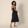 imageAmazon Essentials Womens RegularFit Cotton Sateen Smocked Bodice Midi DressBlack