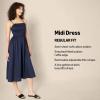 imageAmazon Essentials Womens RegularFit Cotton Sateen Smocked Bodice Midi DressGolden Yellow
