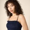 imageAmazon Essentials Womens RegularFit Cotton Sateen Smocked Bodice Midi DressNavy