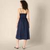 imageAmazon Essentials Womens RegularFit Cotton Sateen Smocked Bodice Midi DressNavy