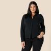 imageAmazon Essentials Womens RegularFit Matte Jersey ButtonDown ShirtBlack