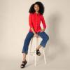 imageAmazon Essentials Womens RegularFit Matte Jersey ButtonDown ShirtBright Poppy Red