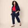 imageAmazon Essentials Womens RegularFit Matte Jersey ButtonDown ShirtBright Poppy Red