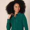 imageAmazon Essentials Womens RegularFit Matte Jersey ButtonDown ShirtDark Green