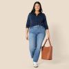 imageAmazon Essentials Womens RegularFit Matte Jersey ButtonDown ShirtNavy