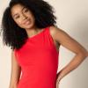 imageAmazon Essentials Womens SlimFit Rib Knit Boatneck Layering TankBright Poppy Red