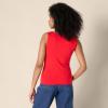 imageAmazon Essentials Womens SlimFit Rib Knit Boatneck Layering TankBright Poppy Red