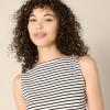 imageAmazon Essentials Womens SlimFit Rib Knit Boatneck Layering TankEggshell White Black French Stripe