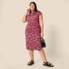 imageAmazon Essentials Womens SlimFit Ruched Matte Jersey Skirt Top Sold SeparatelyHot Pink Leafy Floral Ditsy