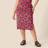 imageAmazon Essentials Womens SlimFit Ruched Matte Jersey Skirt Top Sold SeparatelyHot Pink Leafy Floral Ditsy