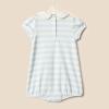 imageAmazon Essentials x Sofia Grainge Baby Girls Short Sleeve Peter Pan Collar Romper Pack of 2Light BlueStripe